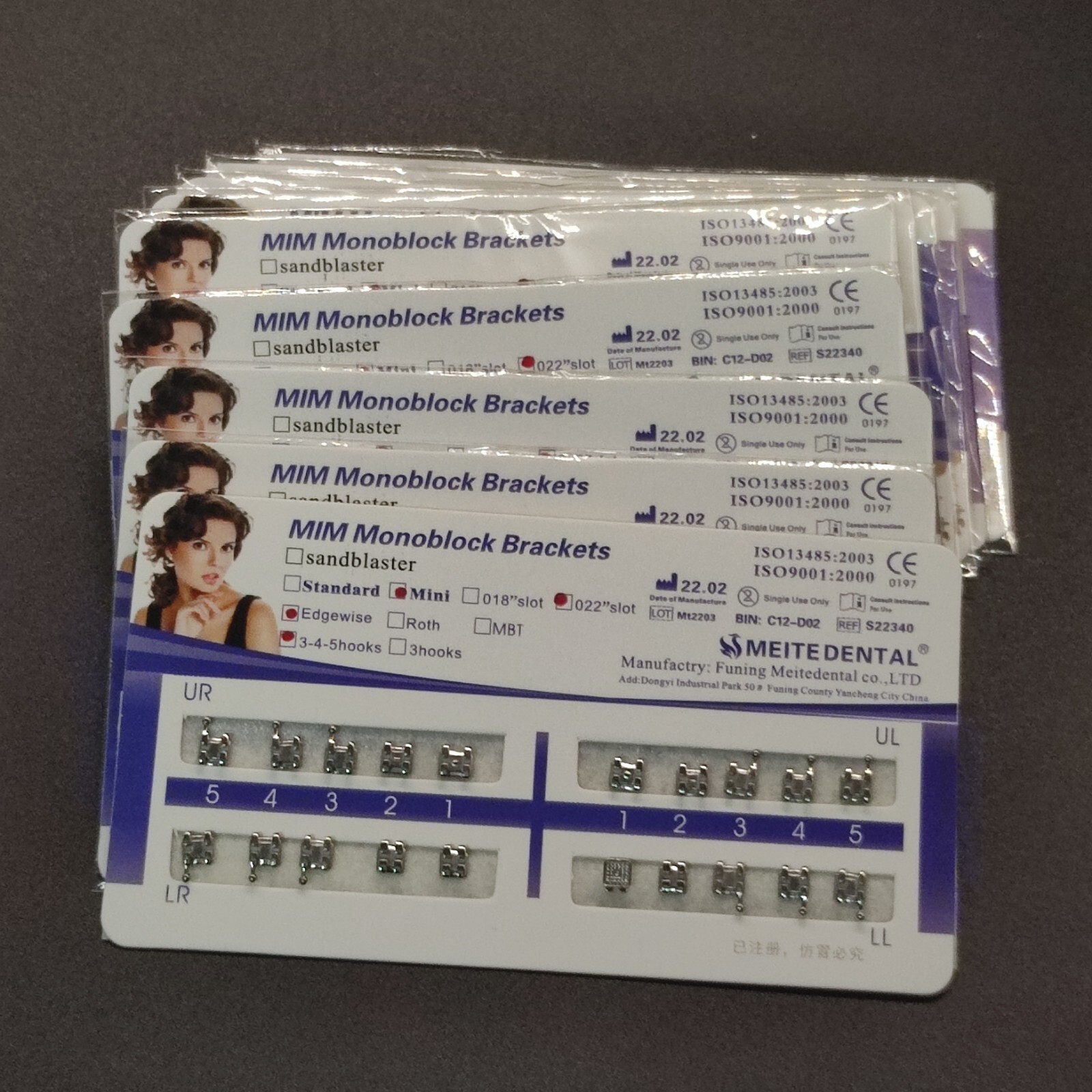 10Sets Dental Teeth Bracket Metal Braces Mini Edgewise 022 345 Hooks