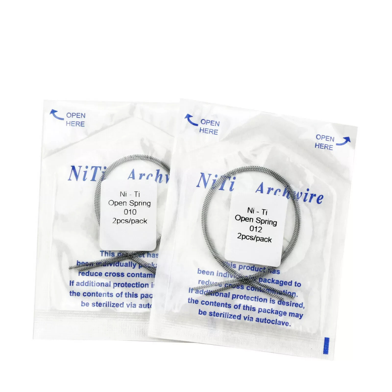 2 Pcs/Pack Orthodontic Dental Niti Open Coil Spring Arch Wire 08/10/12/14 *180mm