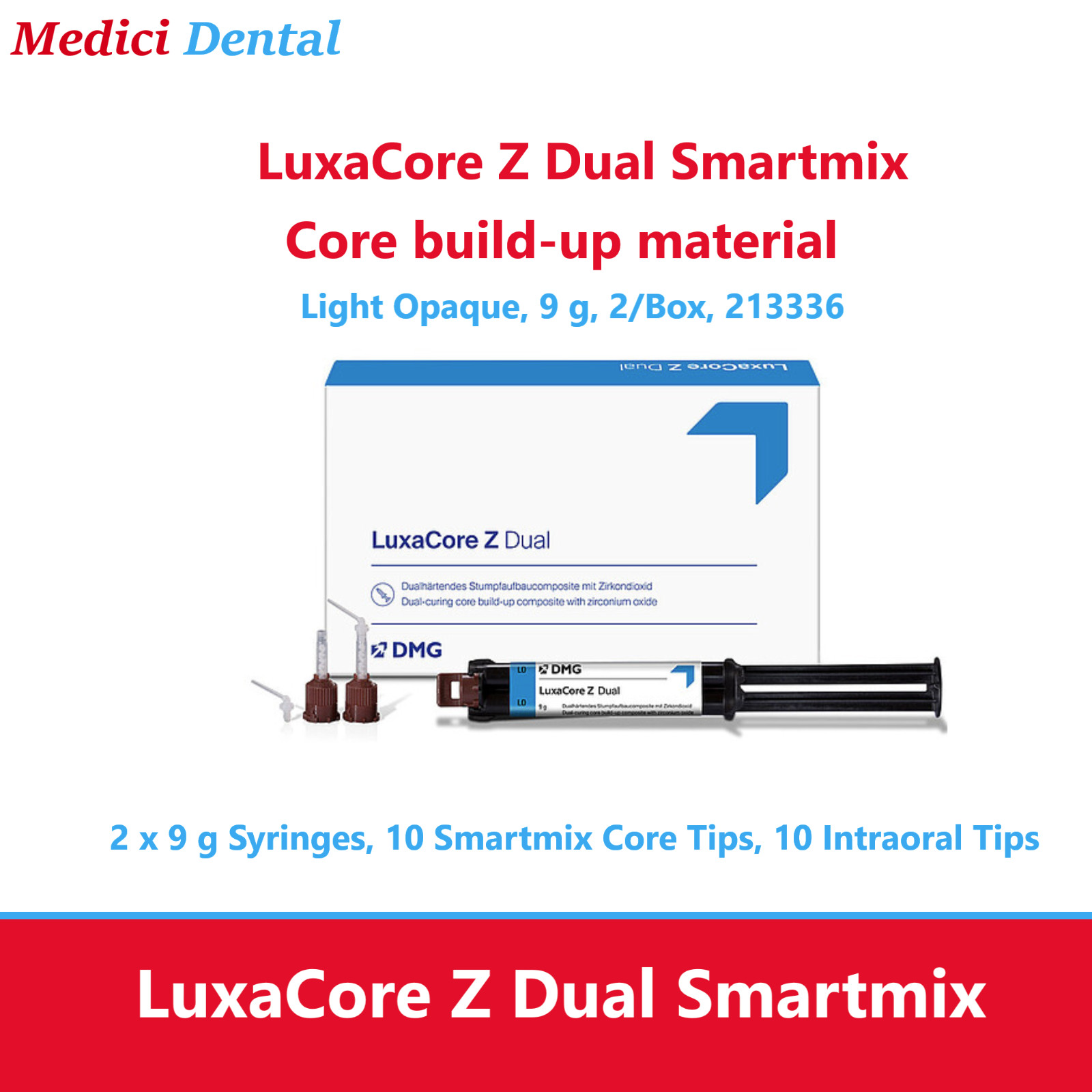 Dental DMG Luxacore Z Core Build-Up Material Dual Cure Smartmix 2/Bx, Opaque