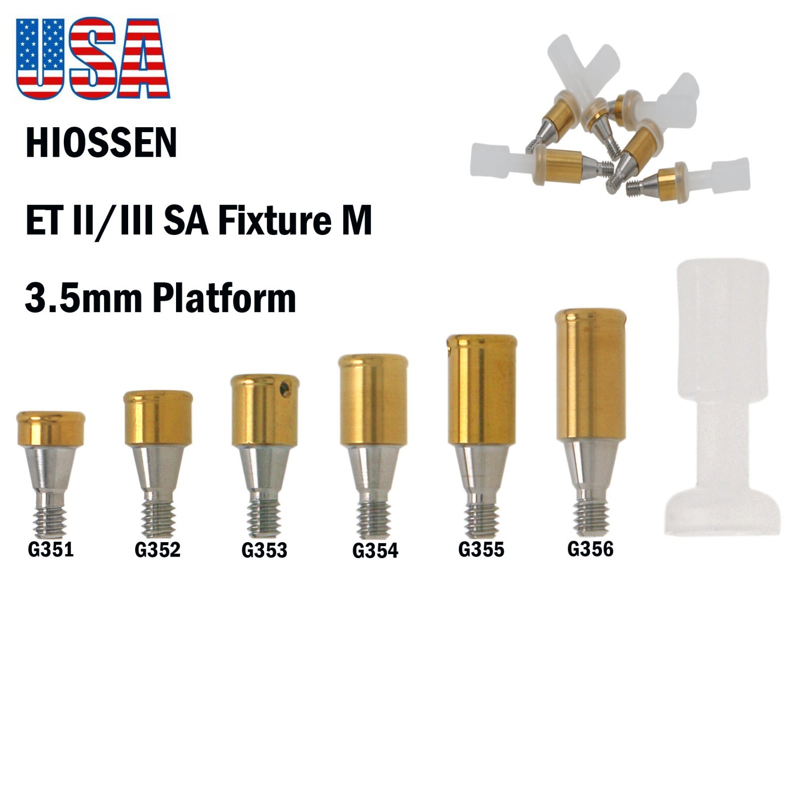 US For Hiossen Oss Implant Locator Abutments PEEK Retention Caps Mini & Regular