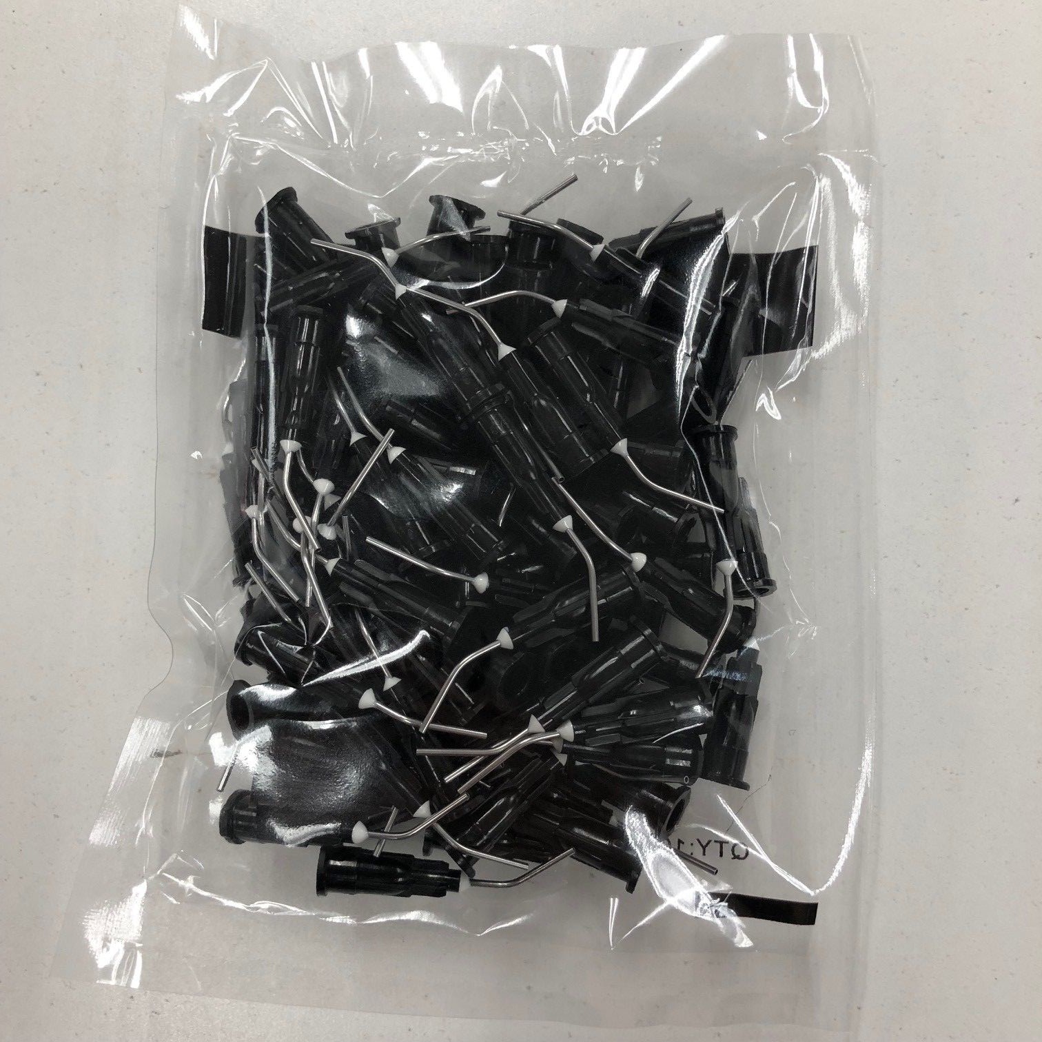 1000 Black Flow Sealant Pre-Bent Applicator Needle Tips, 20 Gauge (10 Bags)