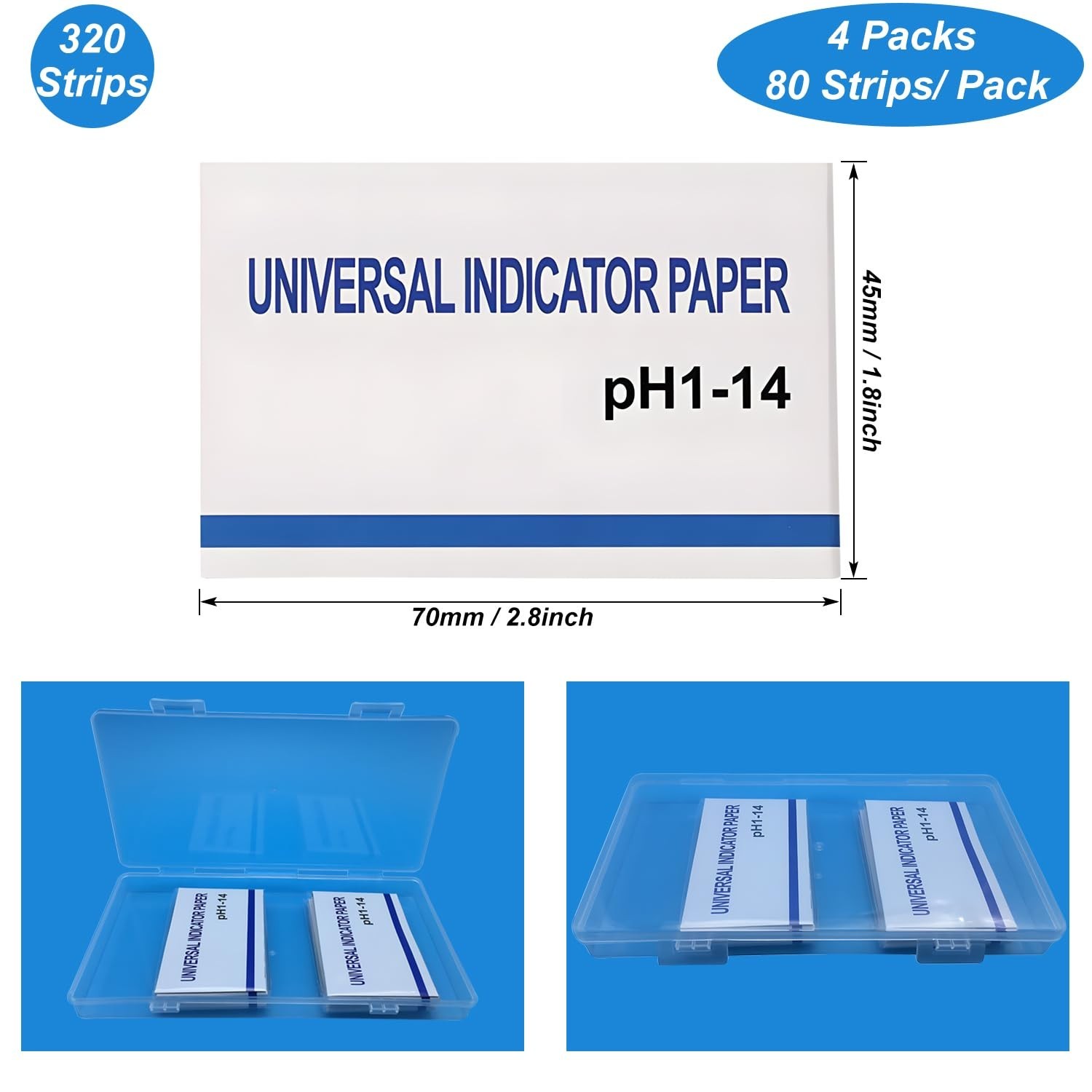 480x pH Test Strips Universal 1-14 Laboratory Paper Litmus Tester Urine Saliva