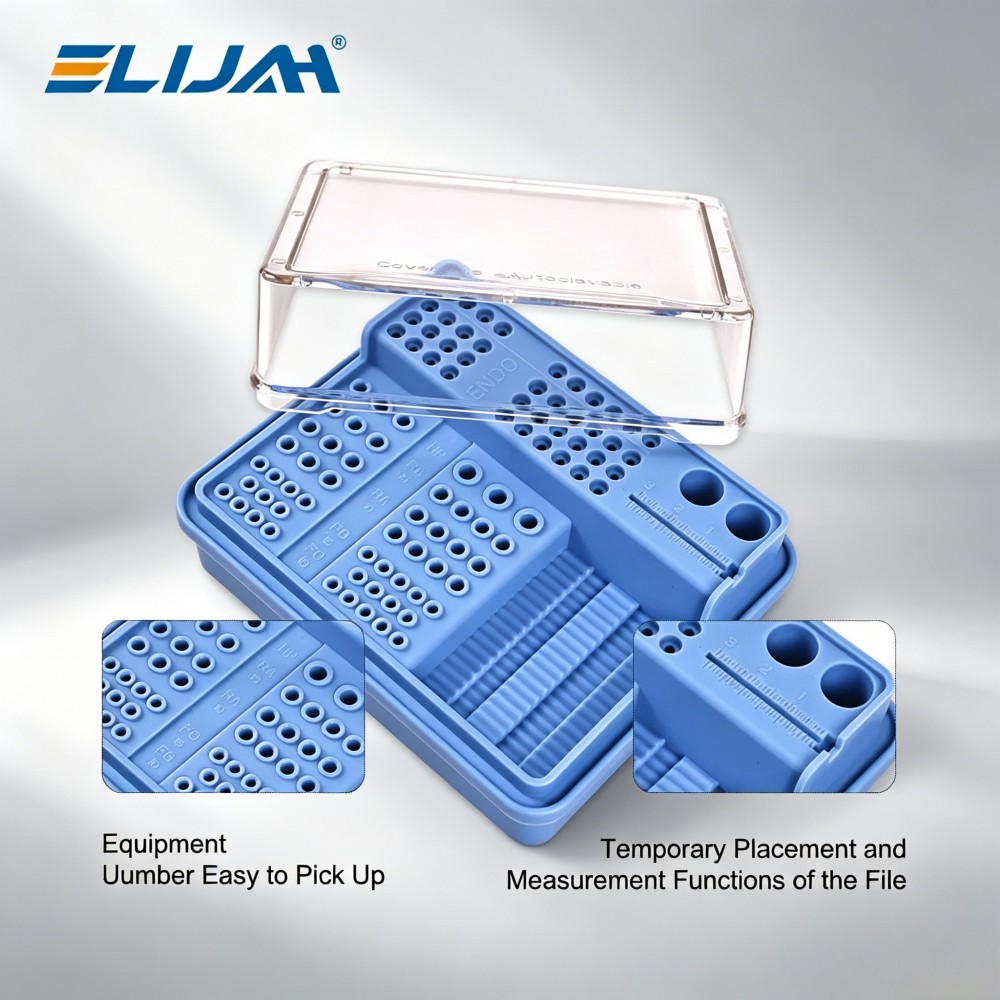 Dental Multi Functional Sterilization Box Dental Burs Box Endo Files Holder US