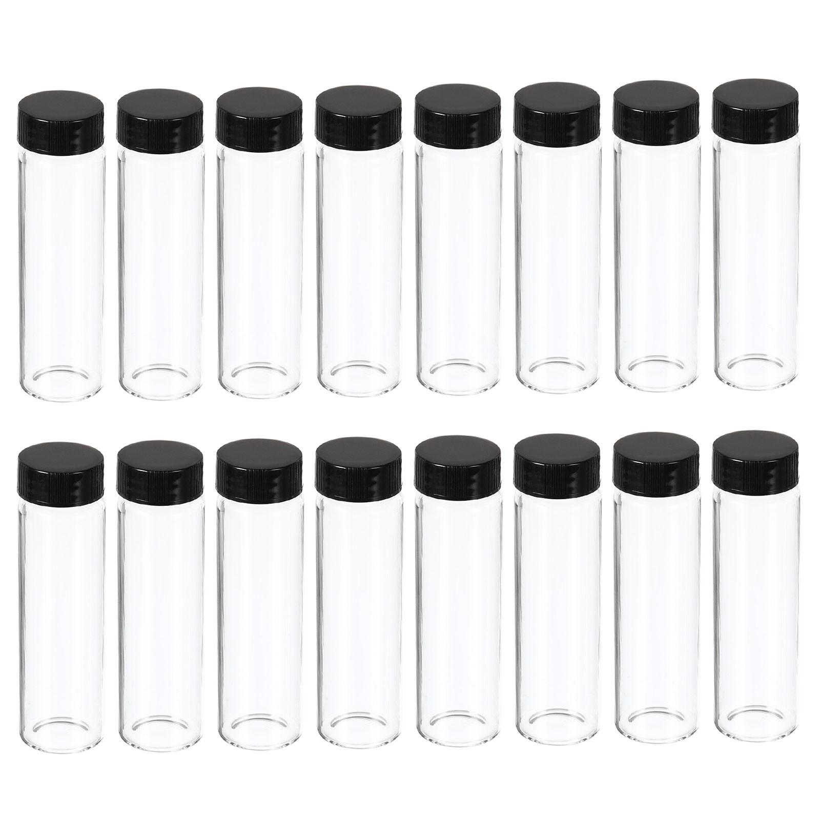 40mL Glass Vials with Screw Caps, 16Pcs Liquid Sample Vial Storage, Clear