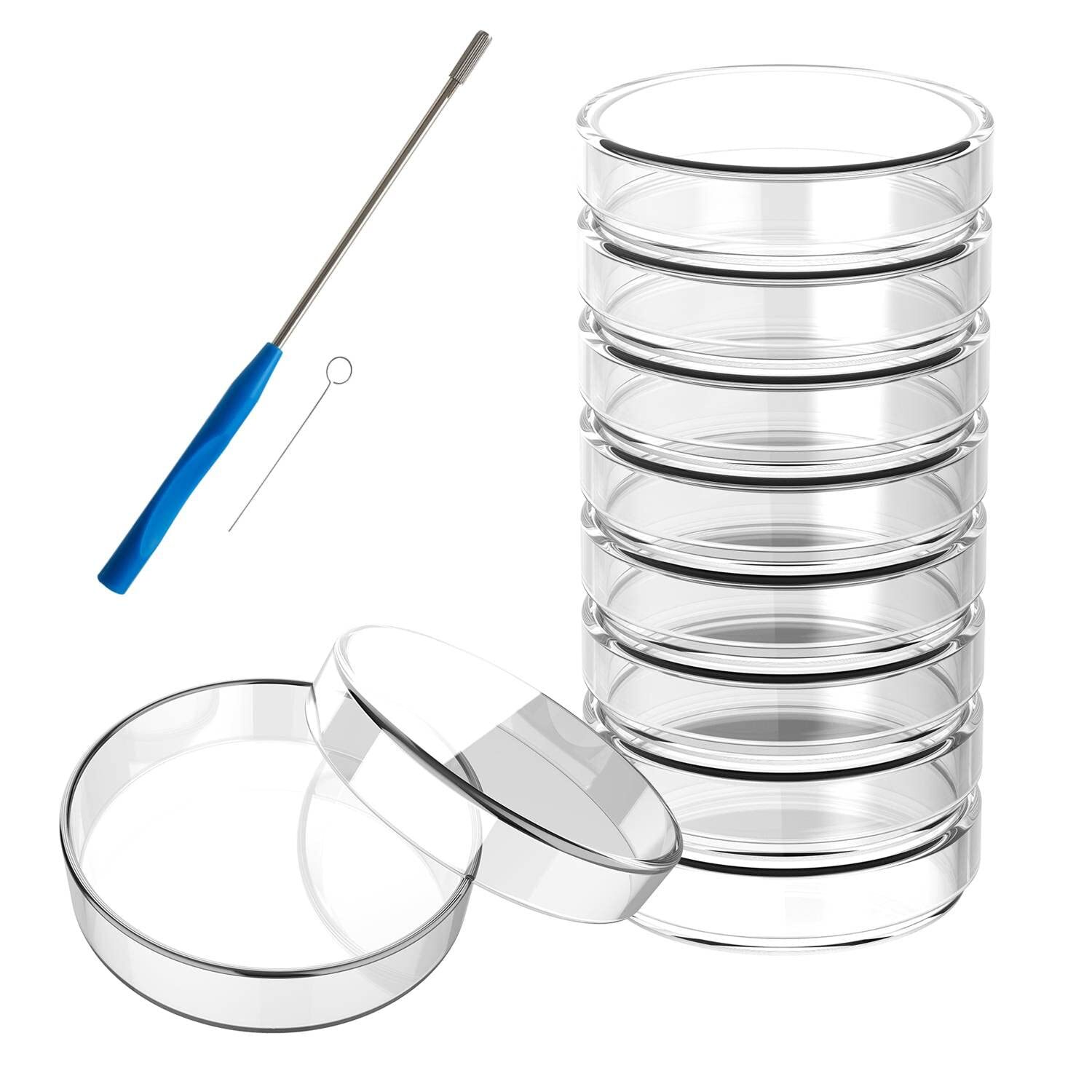 10/50/100x 60mm Glass Petri Dishes w/Lids Autoclavable Lab Petri Plates Reusable