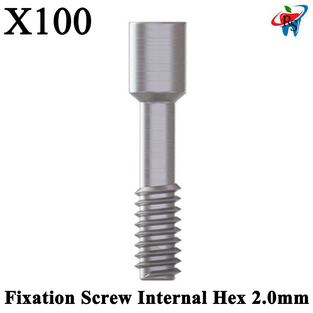 100x Dental Titanium Abut ment Fixation Screw Screws Internal Hex 2.0mm