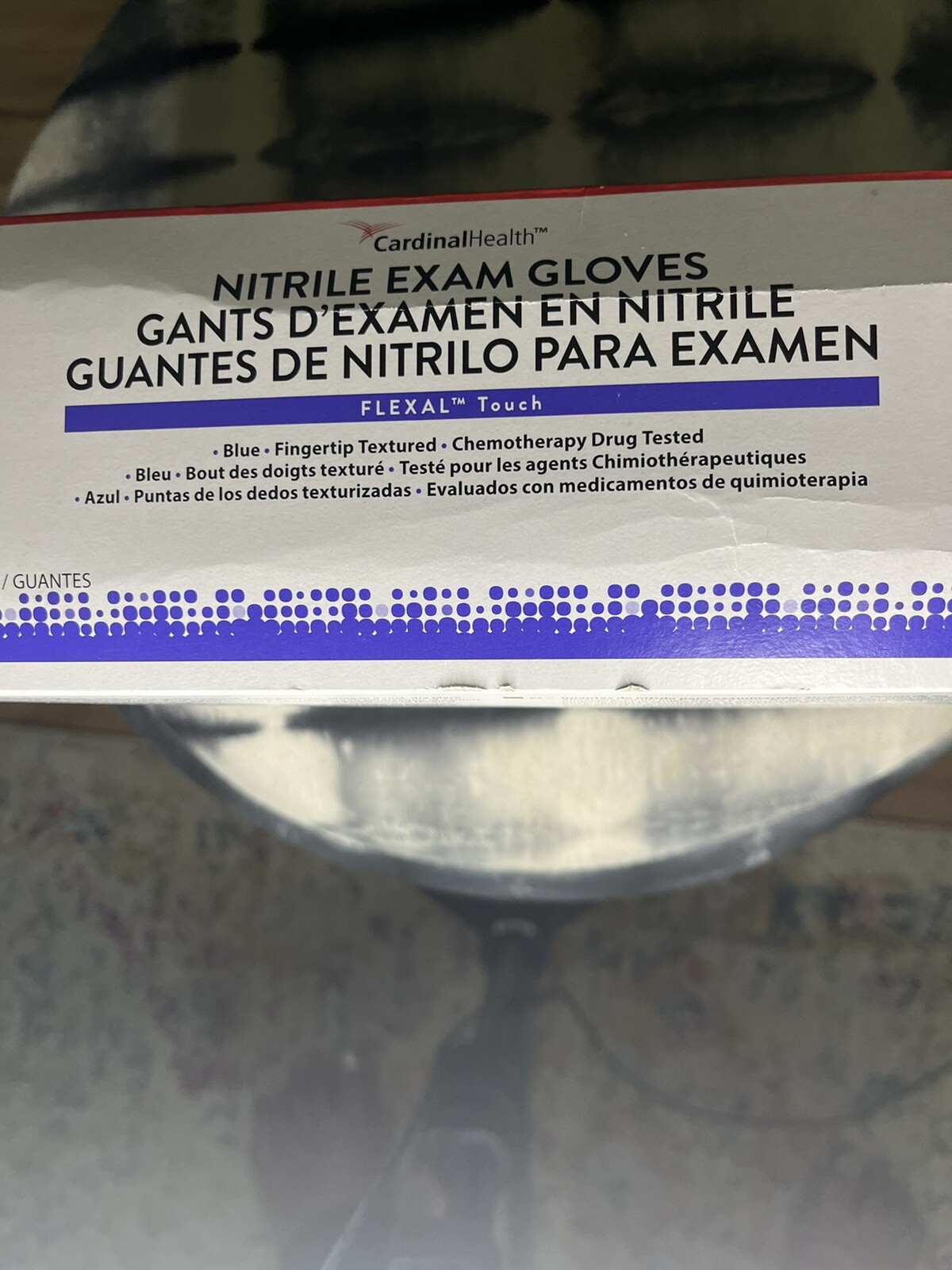 1 Box Cardinal Health Flexal Nitrile Exam Gloves, Powder-Free size MED 250 Count