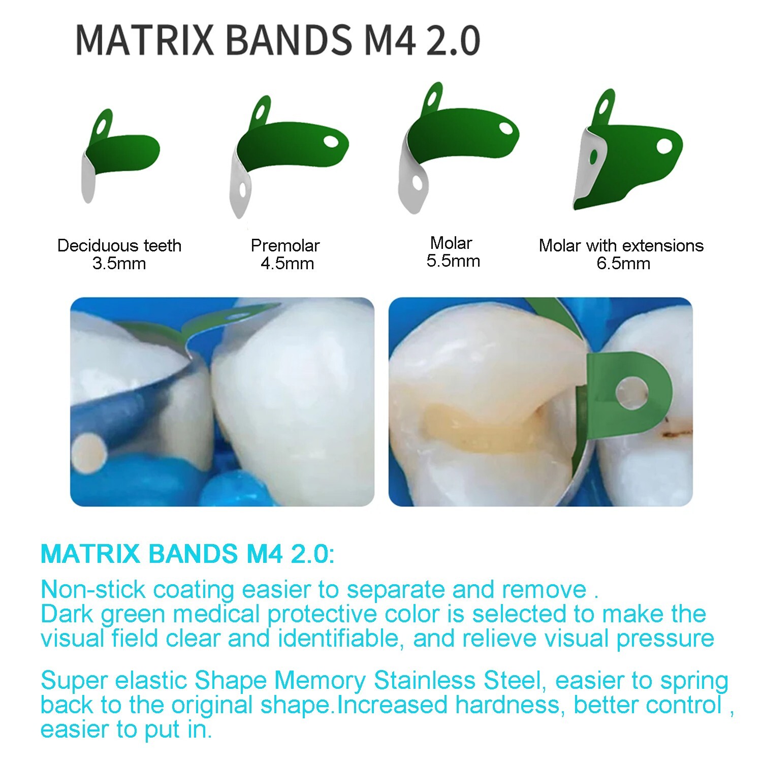 Dental Matrix Bands Ring Sectional Matrice Clamp Wedges Fit Palodent V3 System
