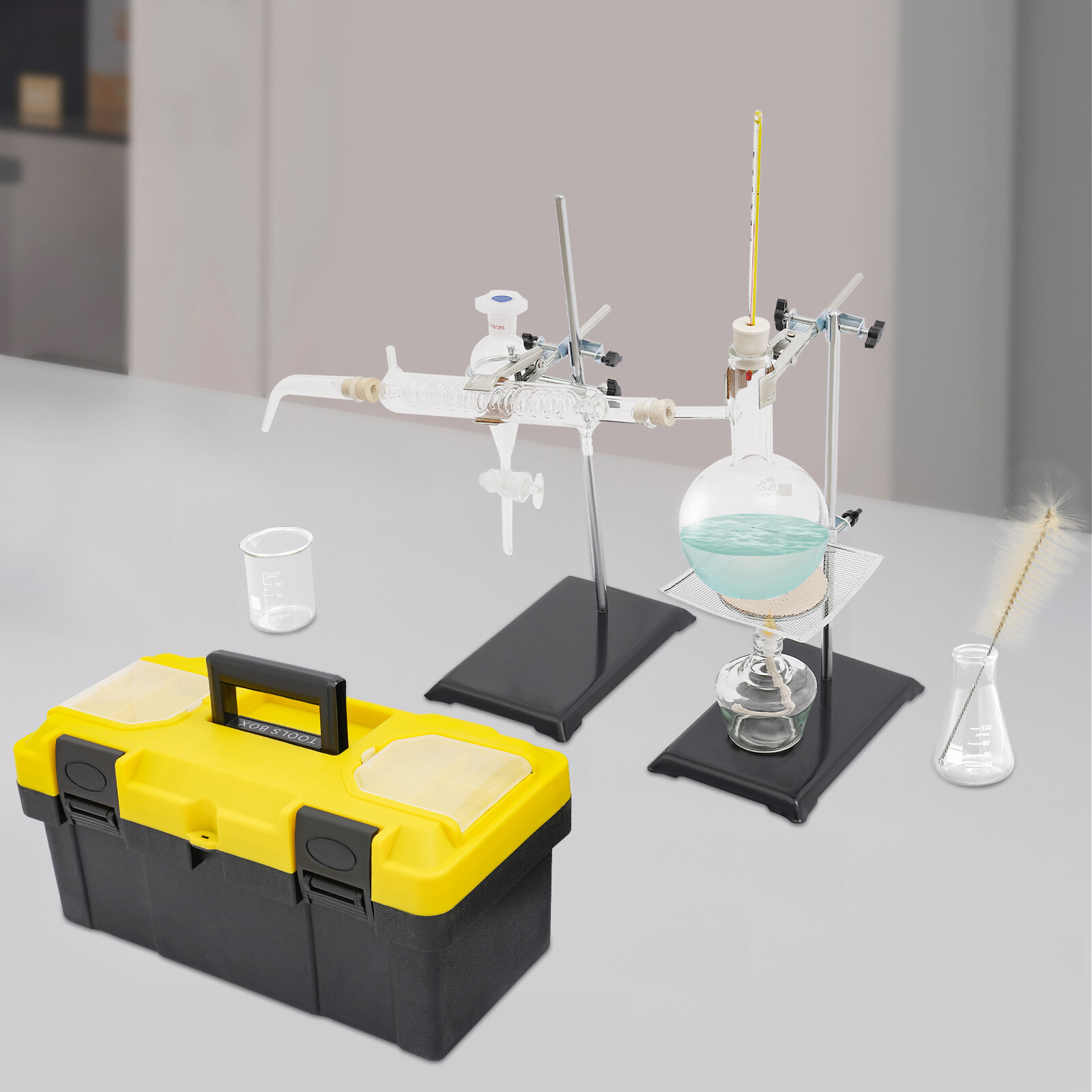 500ml Essential Oil Distillation Kit Lab Apparatus Distillation Glassware Set
