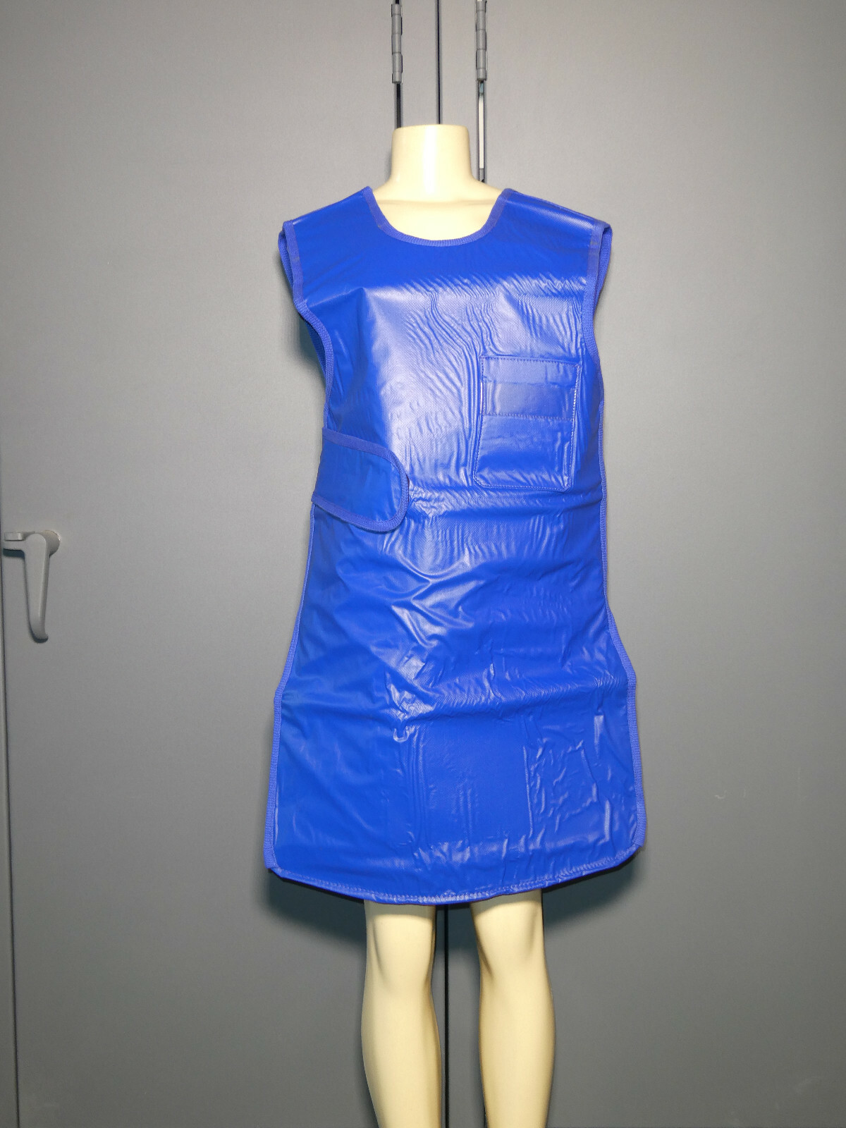 X-Ray Front Protection Apron Size Adult Unisex Large Hoop and Loop Closure Blue