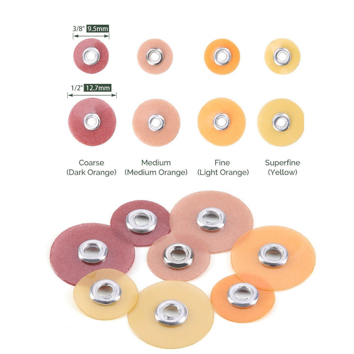 200PCS Dental Sof-Lex Coarse Composite Finishing Polishing Discs 12.7mm
