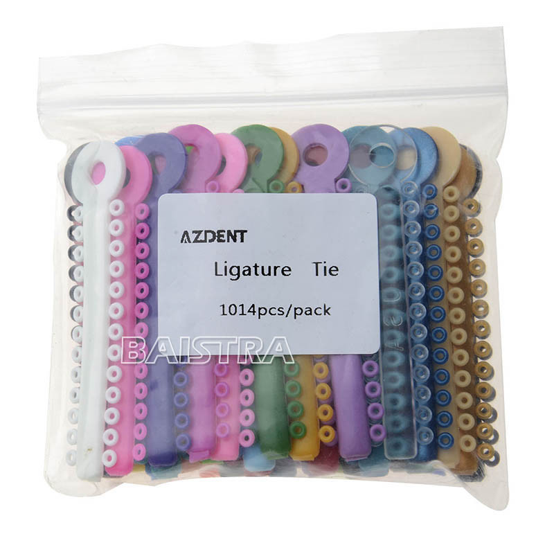 AZDENT Dental Orthodontic Elastic Ligature Ties Braces Rubber Bands 1014Pcs/Bag