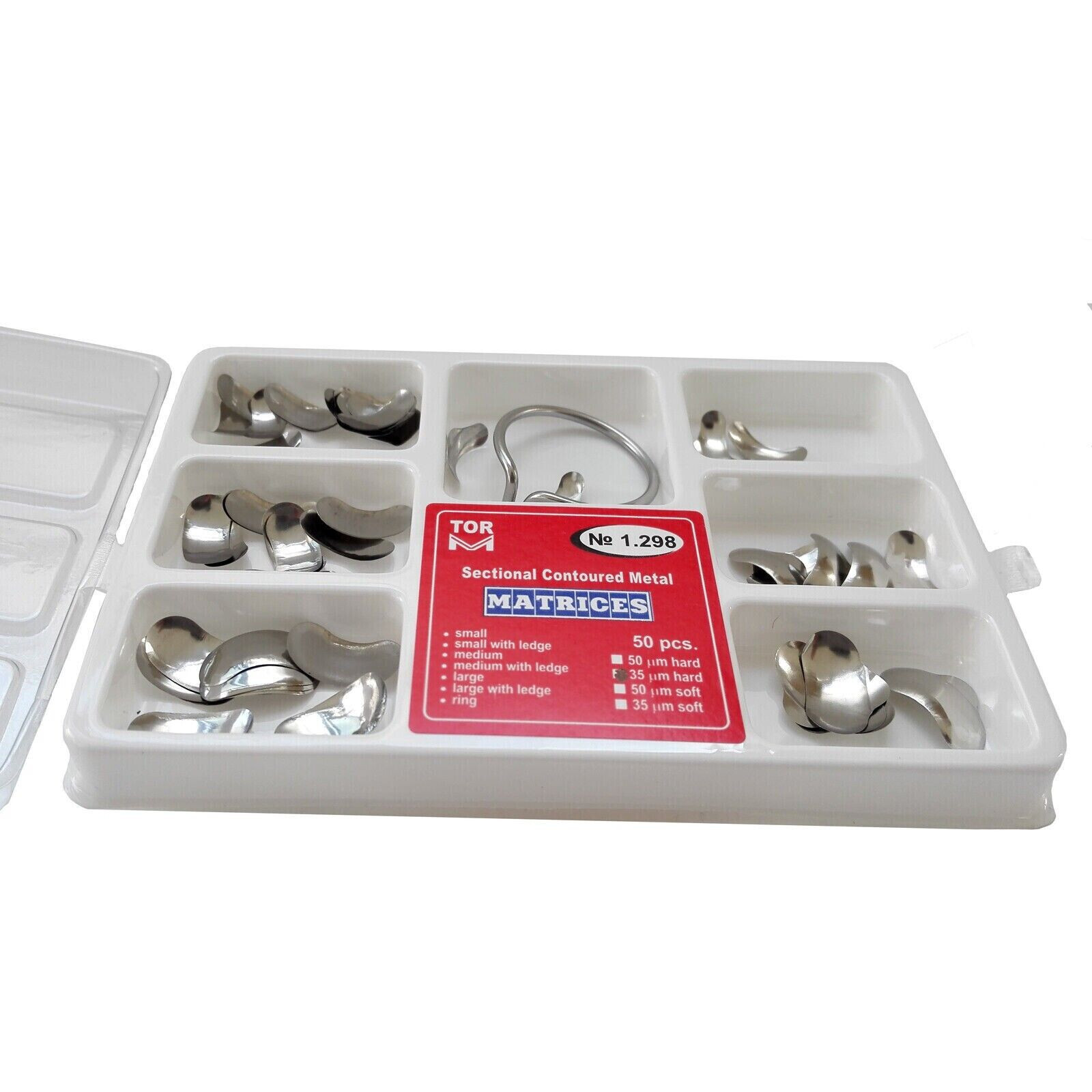 50 Pcs/Box Dental Sectional Contoured Metal Matrices Matrix Bands Refills Ledge