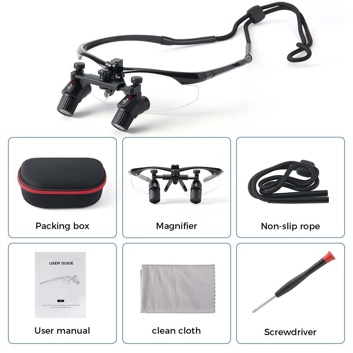 6.0x/4.0X Dental Medical Ergo Loupes Magnifier Binocular Magnifying Glass
