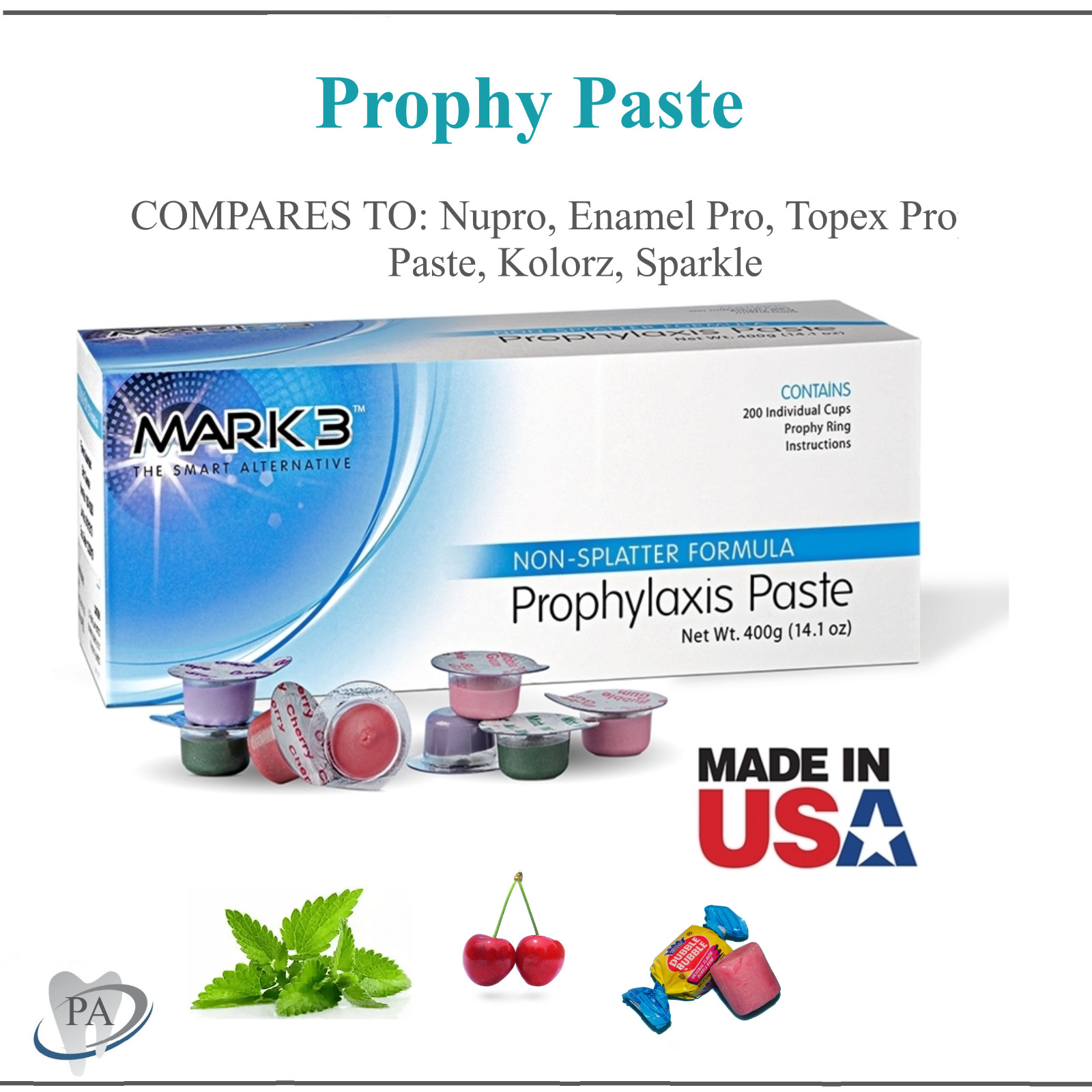 Dental Prophy Paste Up to 400 Prophylaxis Non Splatter Mark3 All types & Flavors