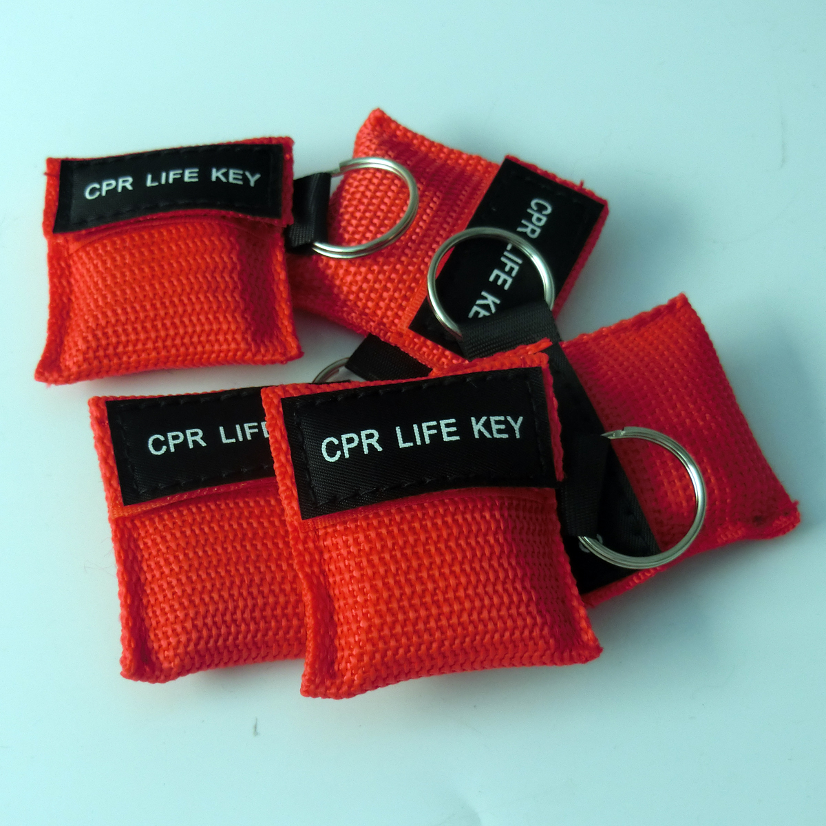 100pcs Keychian CPR Face Sheild CPR Mask For First Aid Training Red