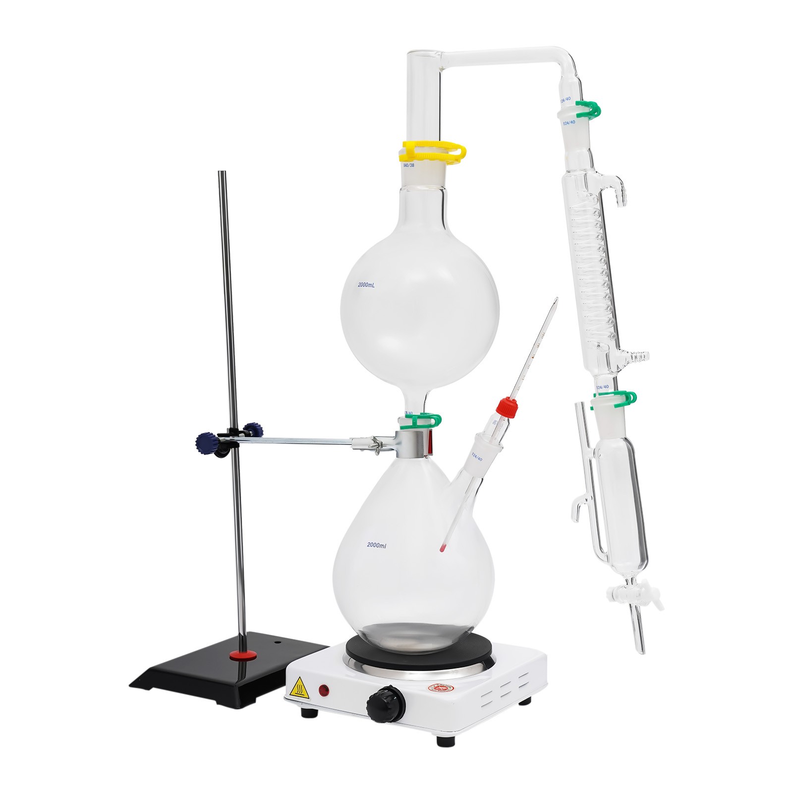 2000ml Essential Distillation Oil Centrifuge Steam Apparatus Water Distiller