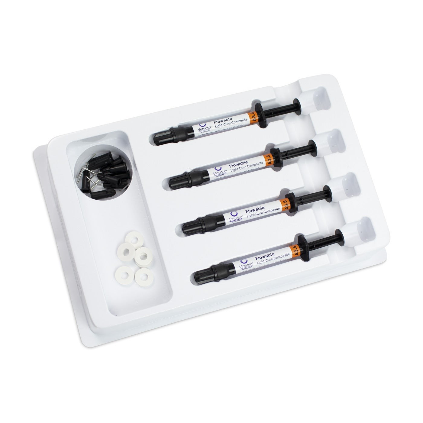 Denmat 032381830 Virtuoso Flowable Low Viscosity Composite Syringes 1g 4/Pk A3.5