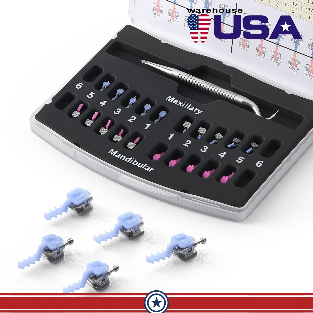 Dental Ortho Self-Ligating Brackets INFINITY IV PLUS MBT 022 345 Hooks With Tool
