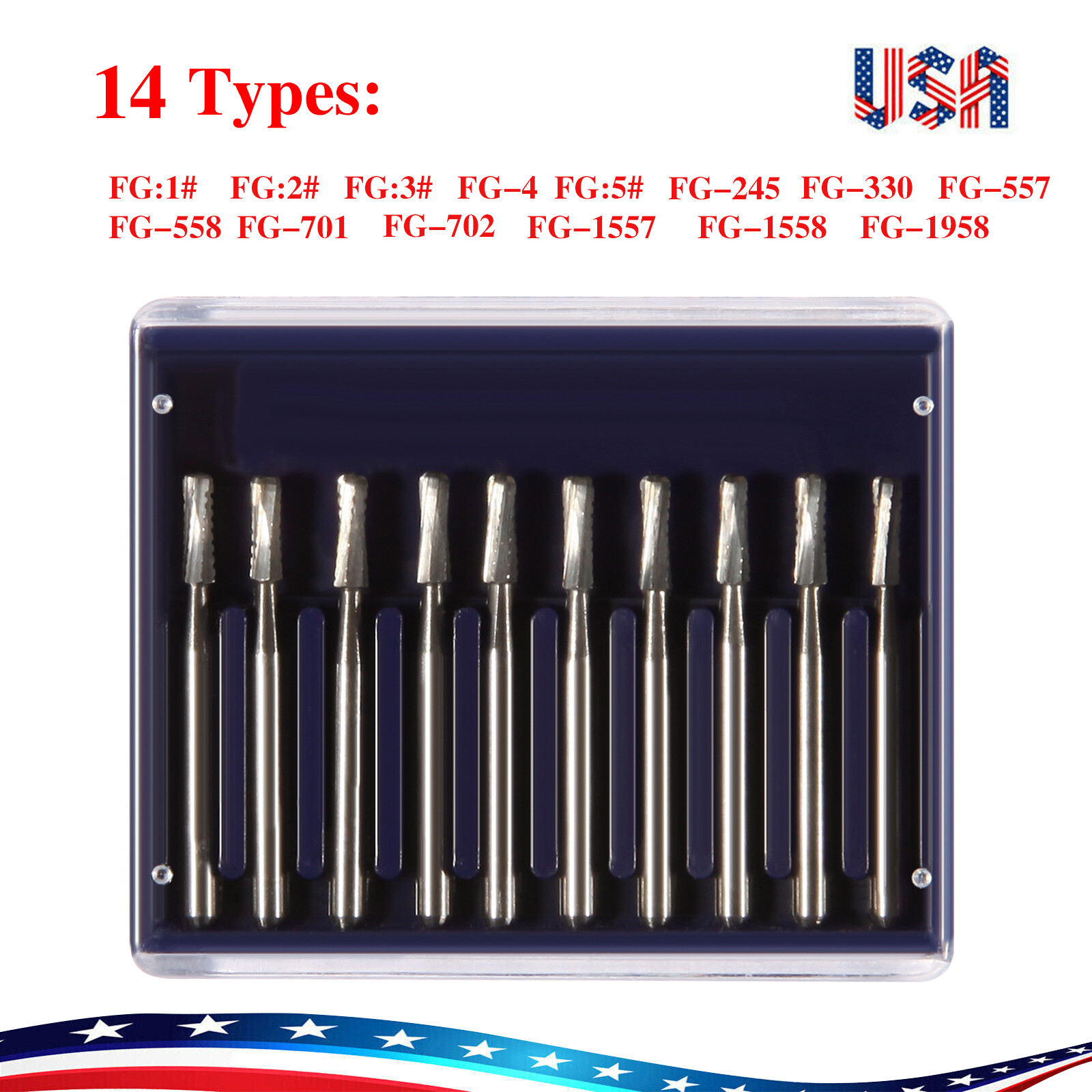 YABANGBANG 10pcs/kit Dental Tungsten Carbide Bur For High Fast Speed Handpiece