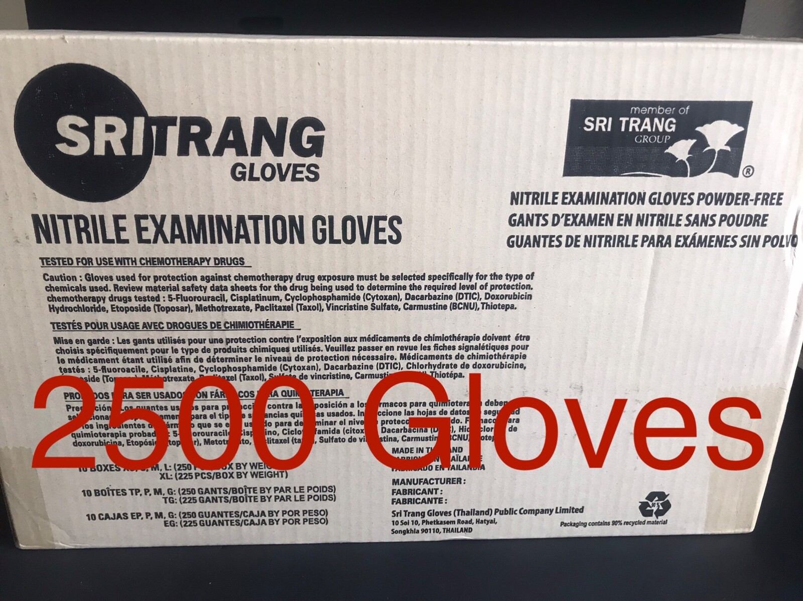 2500 Gloves Full Case – High Quality Blue Nitrile Exam Gloves Size Large 3 Mil