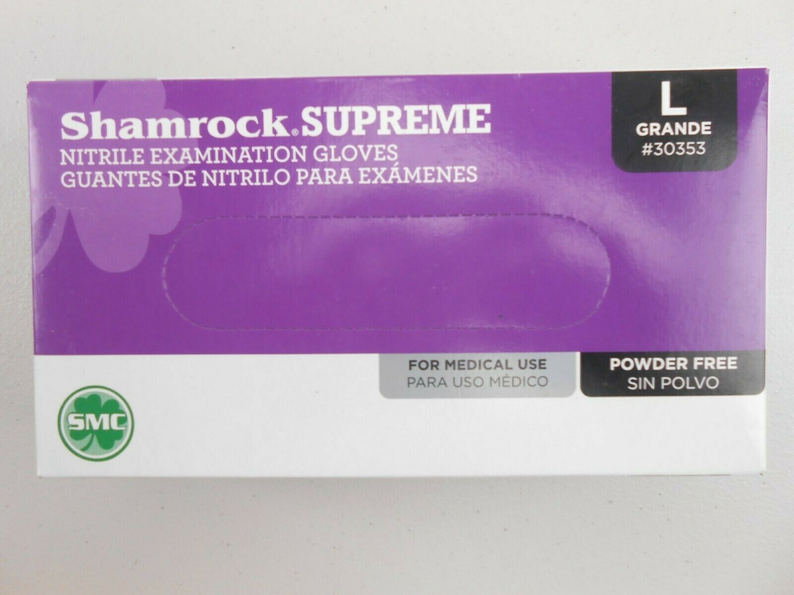 SHAMROCK SUPREME NITRILE POWDER-FREE EXAM GLOVES, 100 Gloves Each Box SZ LRG