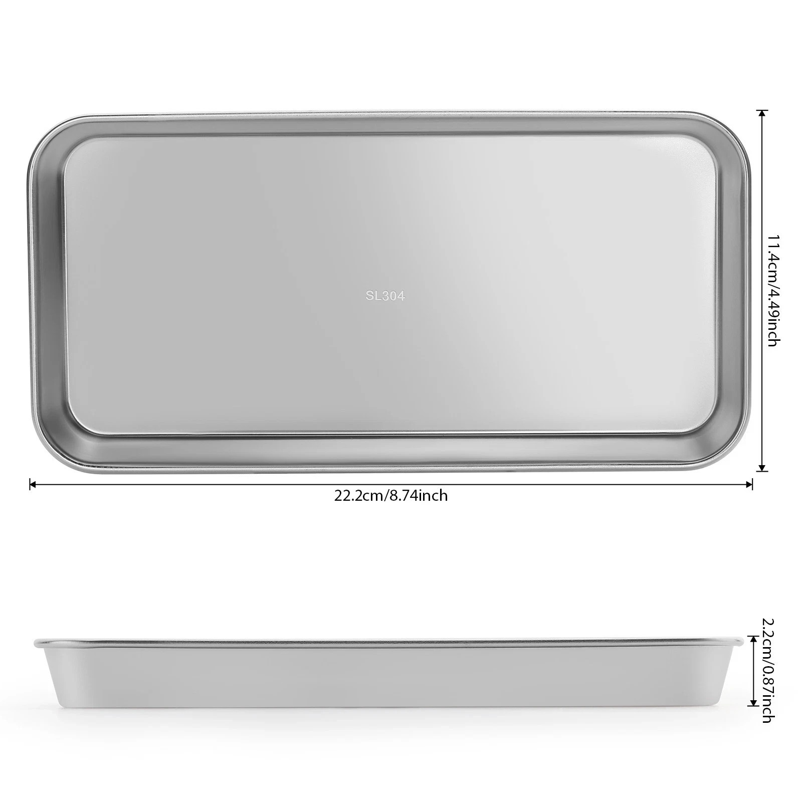 Multi-Purpose Dental Medical Stainless Steel Instrument Trays Tattoo Flat Tray