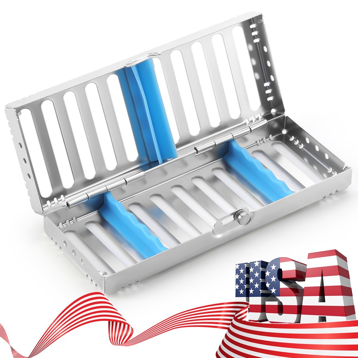 Dental Disinfection Sterilization Case Autoclavable Instrument Box 5/10/20 Grid