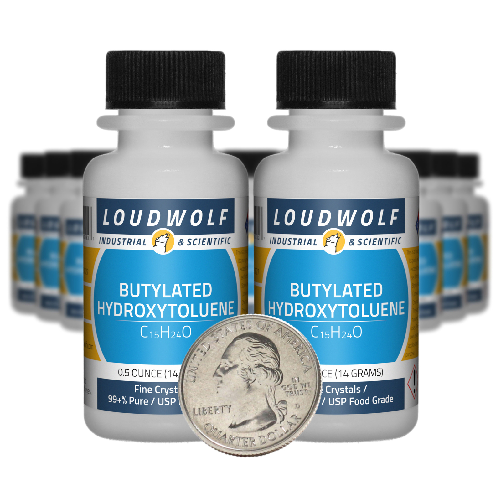 Butylated Hydroxytoluene / 10 Oz / 20 Bottles / 99+% USP Food Grade