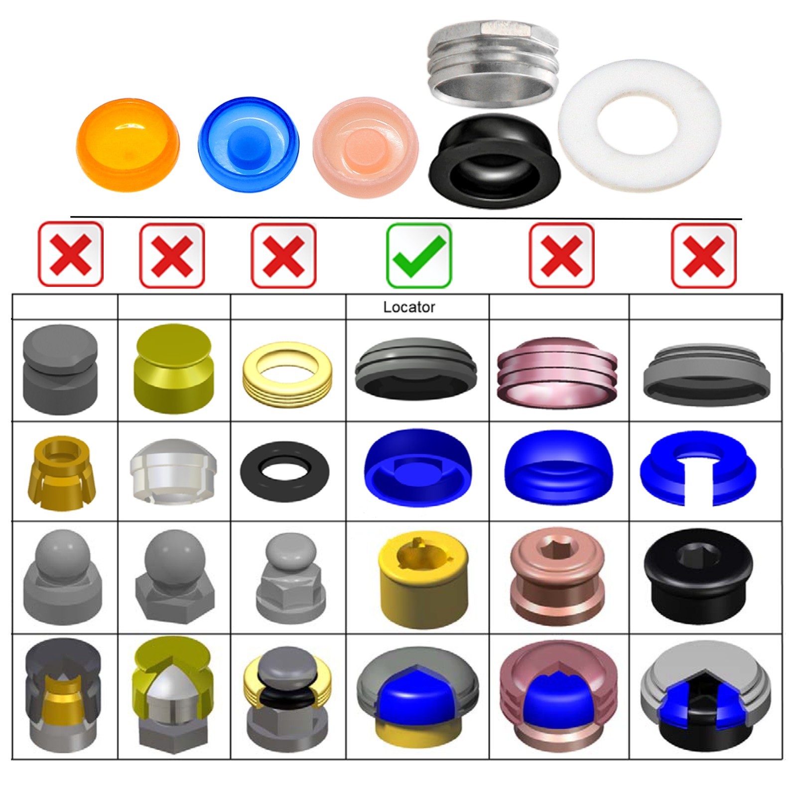 Locator Male Processing Package Retention Cap Inserts For Overdenture Abutment