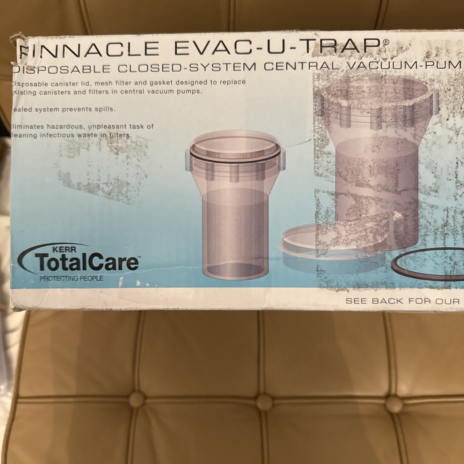 Pinnacle EVAC U Trap Disposable Closed System, Central Vacuum Pump Filters