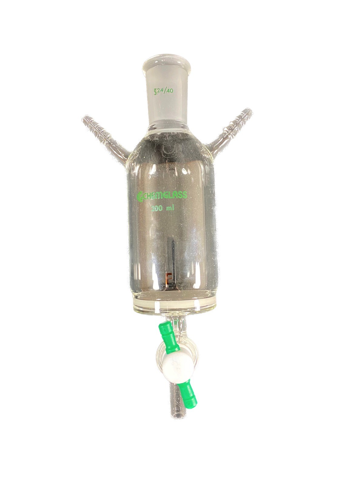CHEMGLASS 200mL 24/40 4mm STPK F Frit Solid Phase Peptide Synthesis Vessel #2