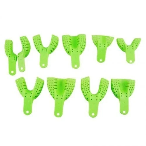 10Pcs Dental Impression Tray Mesh Plastic Kit Impression Denture Disposable