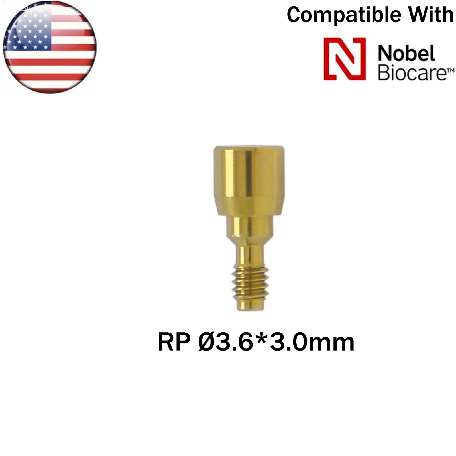 US Dental Healing Abutments Cap RP ∅3.6/5.0/6.0 H3/5/7mm fits Nobel Biocare