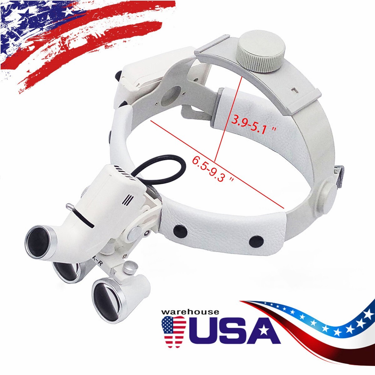 3.5X Dental Surgical Headband Medical LED Light Binocular Loupes Ajustable