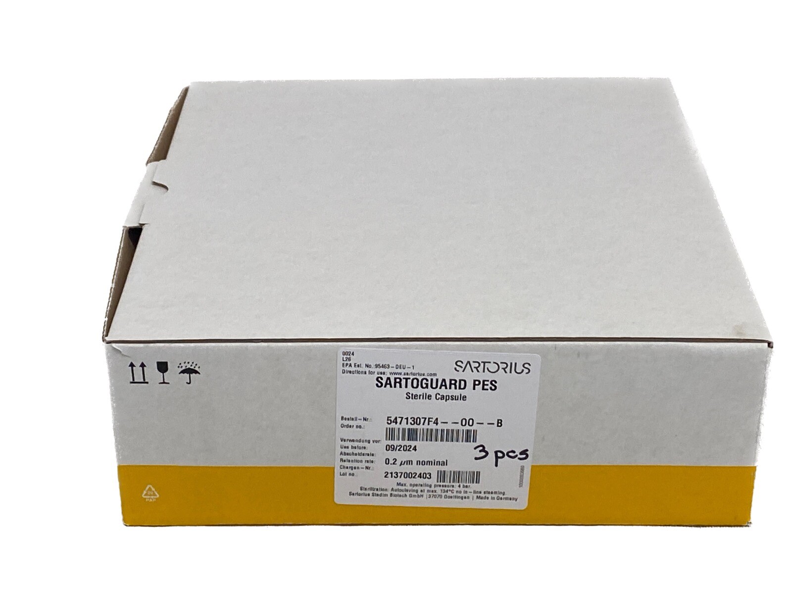 (3) SARTORIUS Sartoguard PES Capsule Filters 0.2um Sterile 5471307F4-00-B