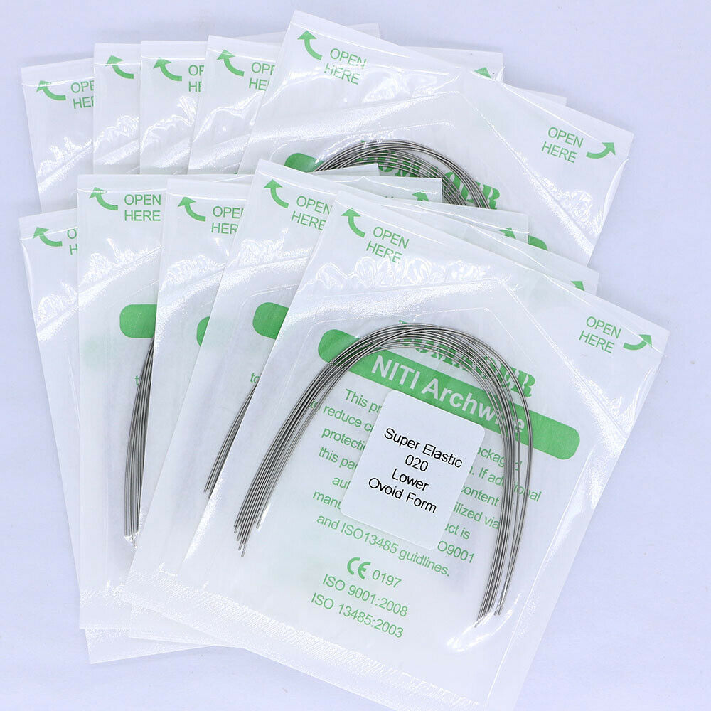 5-200×Dental Orthodontic 020 Lower Super Elastic Niti Round Arch Wire Ovoid Form