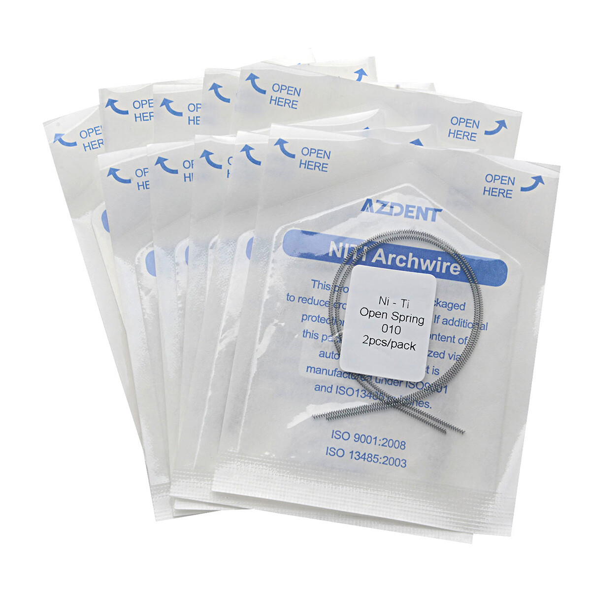10 Bags Dental Orthodontic Niti Open Coil Spring 0.012/0.010*180mm AZDENT