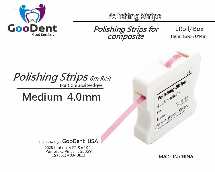 Dental Polishing Strips Paper 4mm Medium Grit 6m Roll for Polishing /Contouring