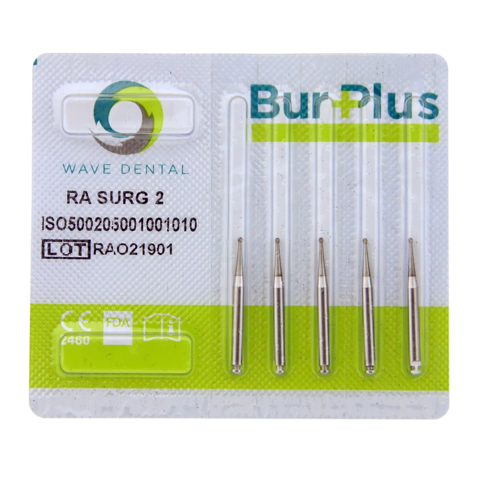 Wave Dental Carbides RAOS Burs Latch & Surgical Round Ball Straight Fissure 557