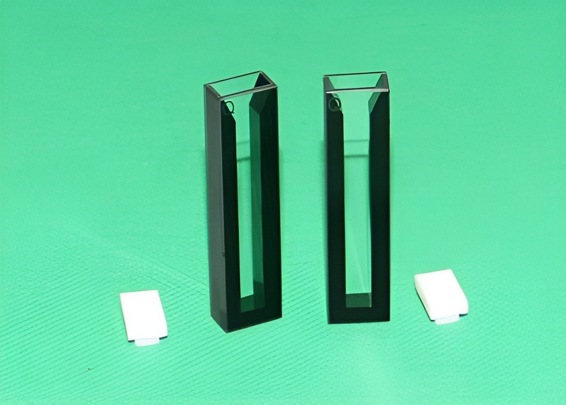 2pcs Customizable Micro Quartz Cuvette Black Wall 10mm 0.35 0.7 1 1.4 1.75mL