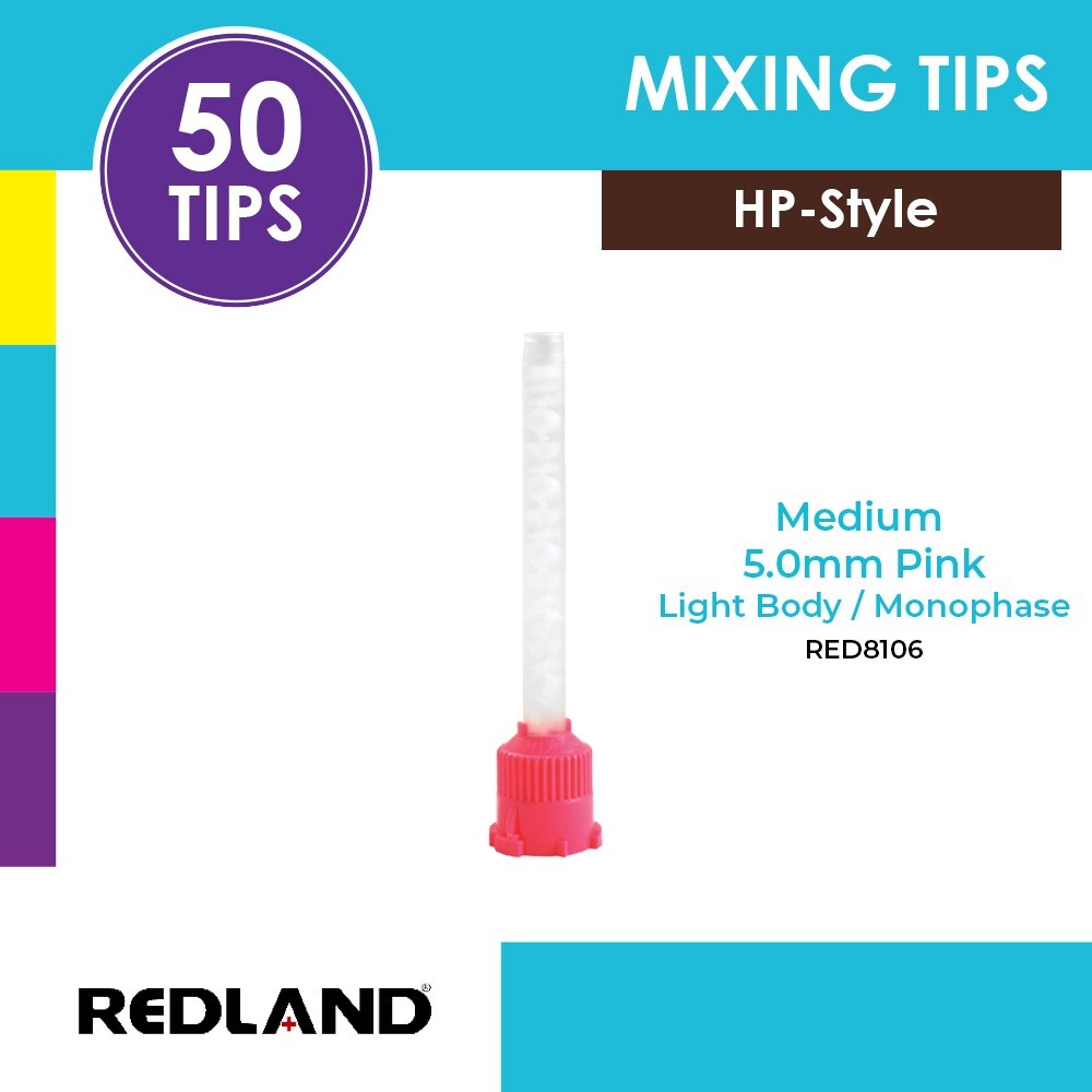 REDLAND 5.0mm HP Pink Mixing Tips for GC EXA Advanced Injection Imp. Mat. 50/PK