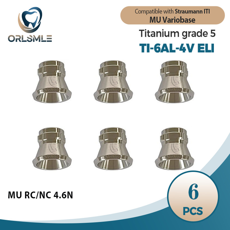 6 pcs MU ti base for Straumann ITI Variobase MU D4.6 for Bridge/Bar cylinder