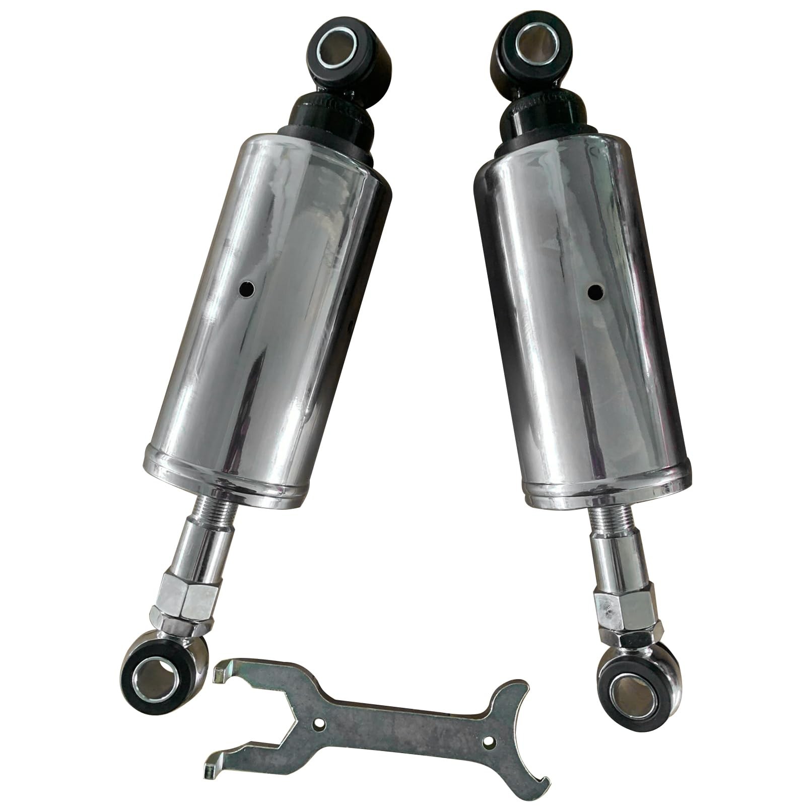 Rear Suspension Shocks Set Adjustable Replacement for Softail 1989-1999 Silver