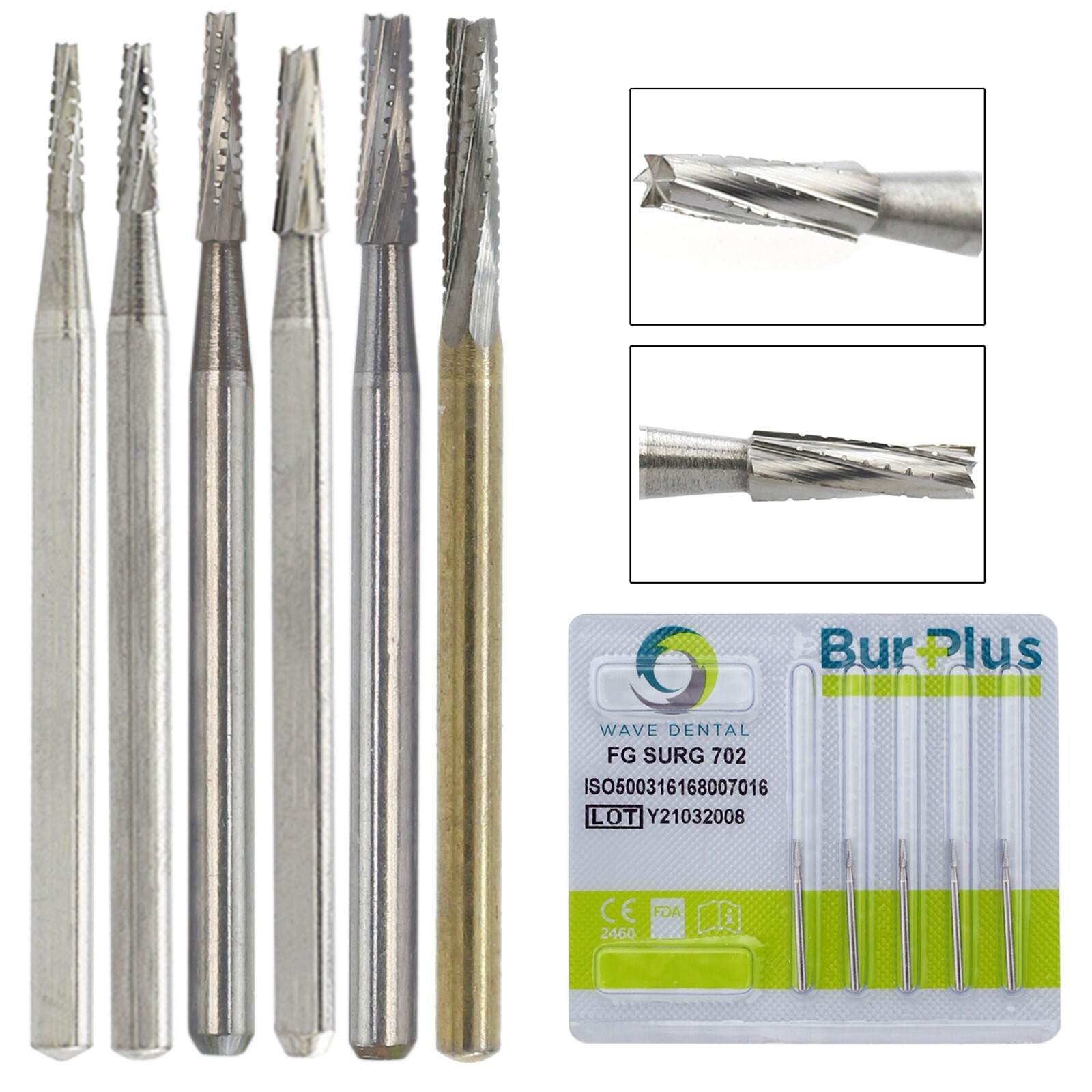 Dental Oral Surgical Bur Tungsten Carbide 25mm FG 1.6mm Round / Straight Fissure
