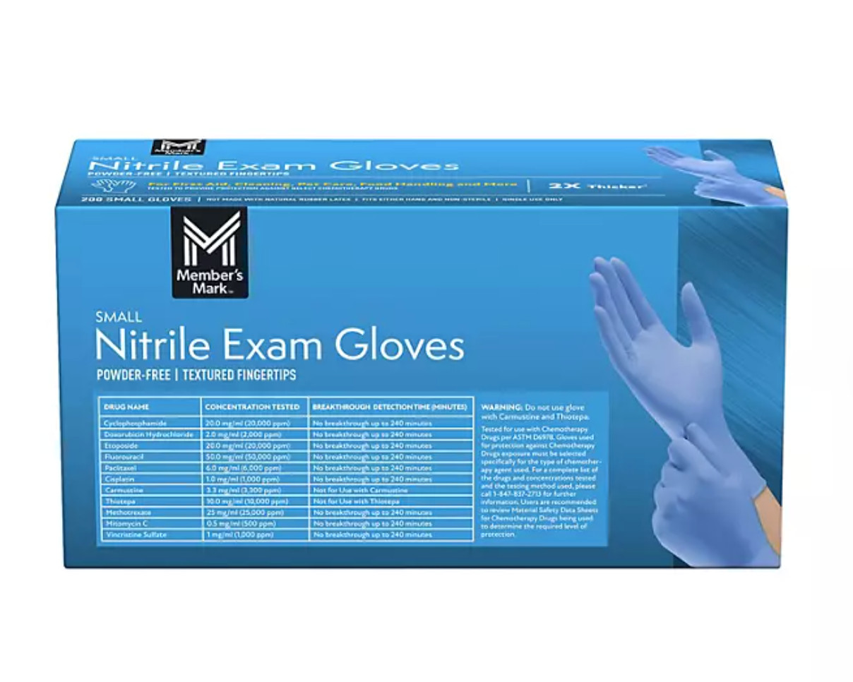 Member’s Mark Nitrile Exam Gloves Powder Free, Size S, 200 Count *FREE SHIPPING*