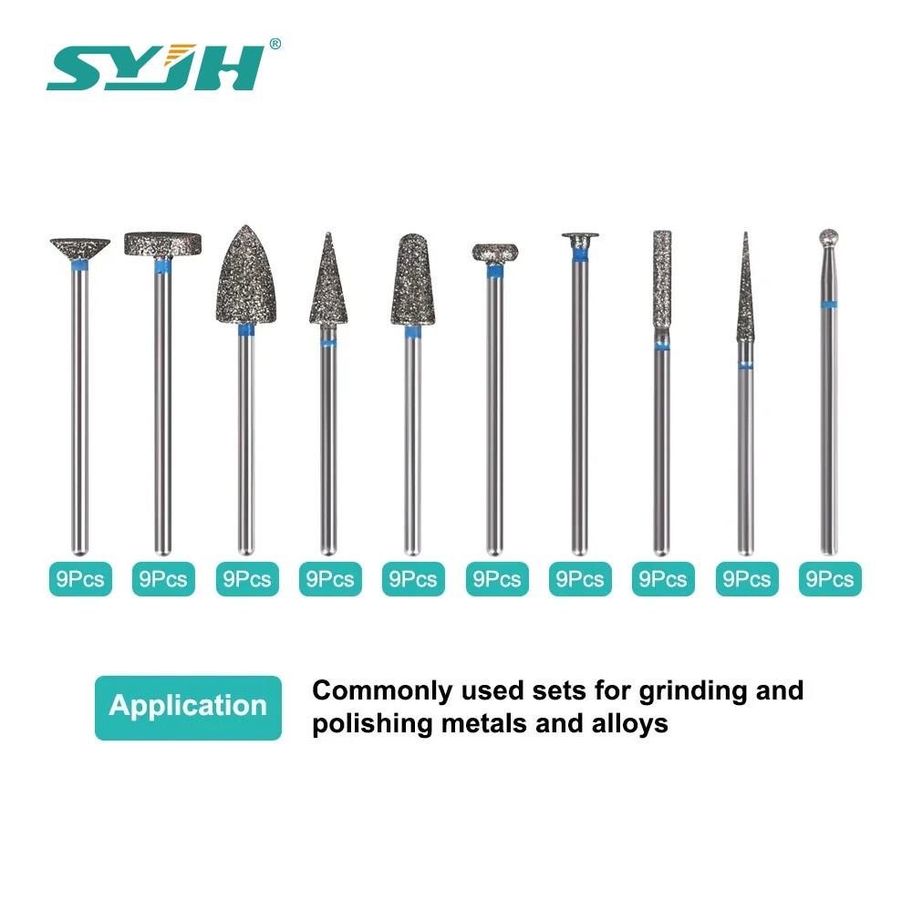 90pcs Dental Polishing Laboratory HP Polisher Fully Sintered Diamond HP Burs Kit
