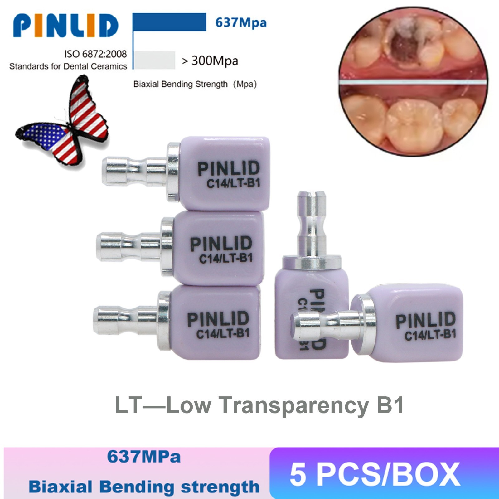 US LT Lithium Disilicate Blocks C14 Dental Glass Ceramic Cubes CAD CAlM Cerec