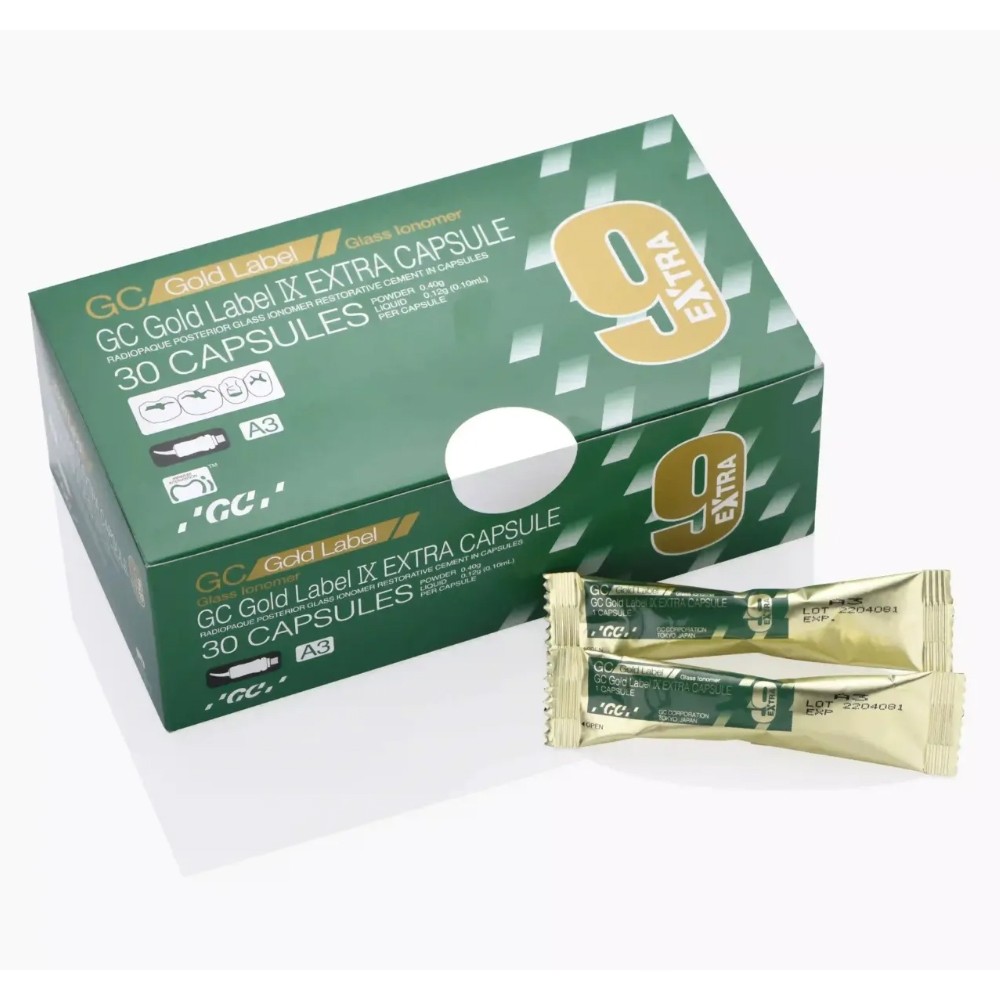 GC Gold Label 9 Extra Capsules Pack Of 30 A2 Fluoride Releasing GIC FREE SHIPP