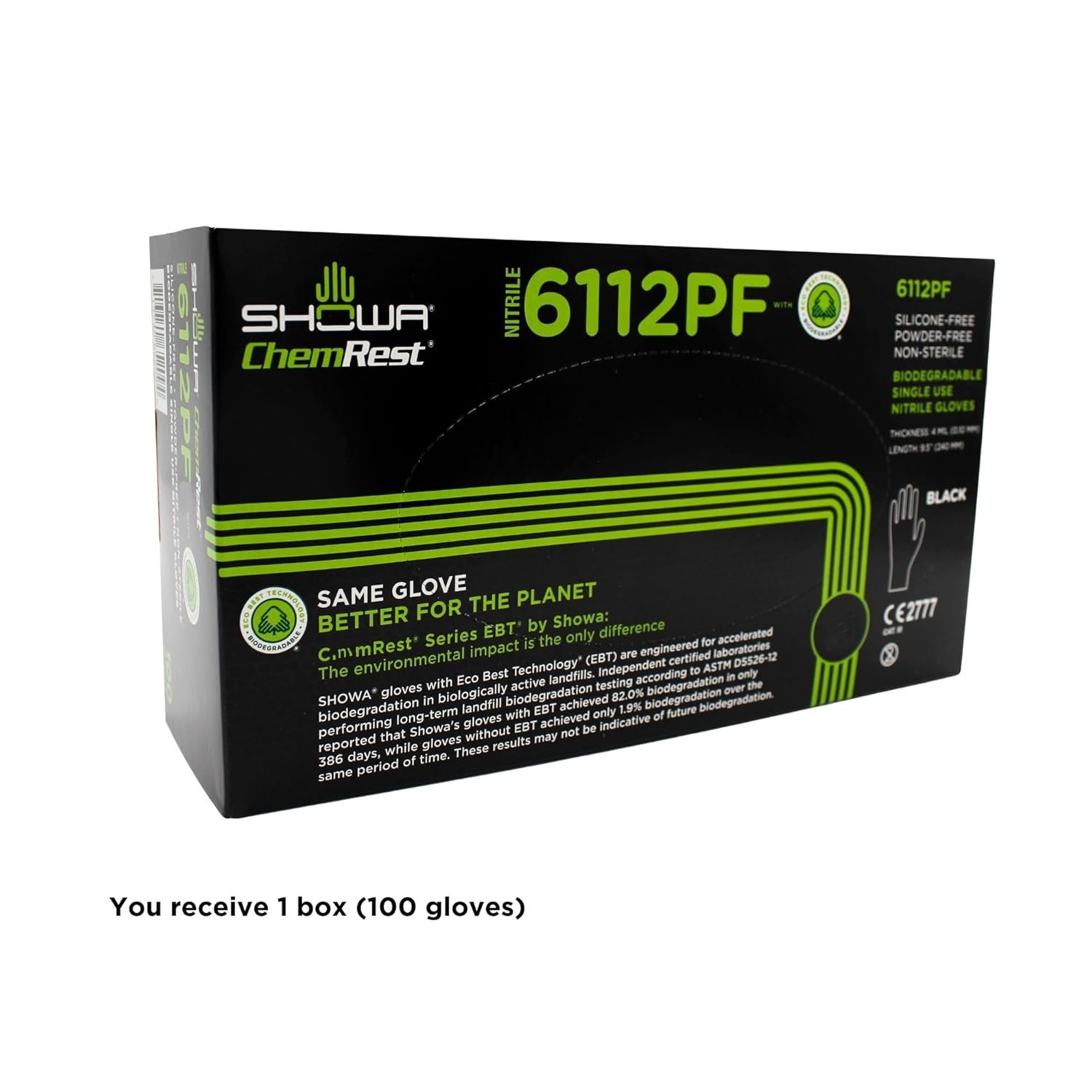 Professional Black Nitrile Gloves – Eco Best Tech, Waterproof, Food-Grade Safety